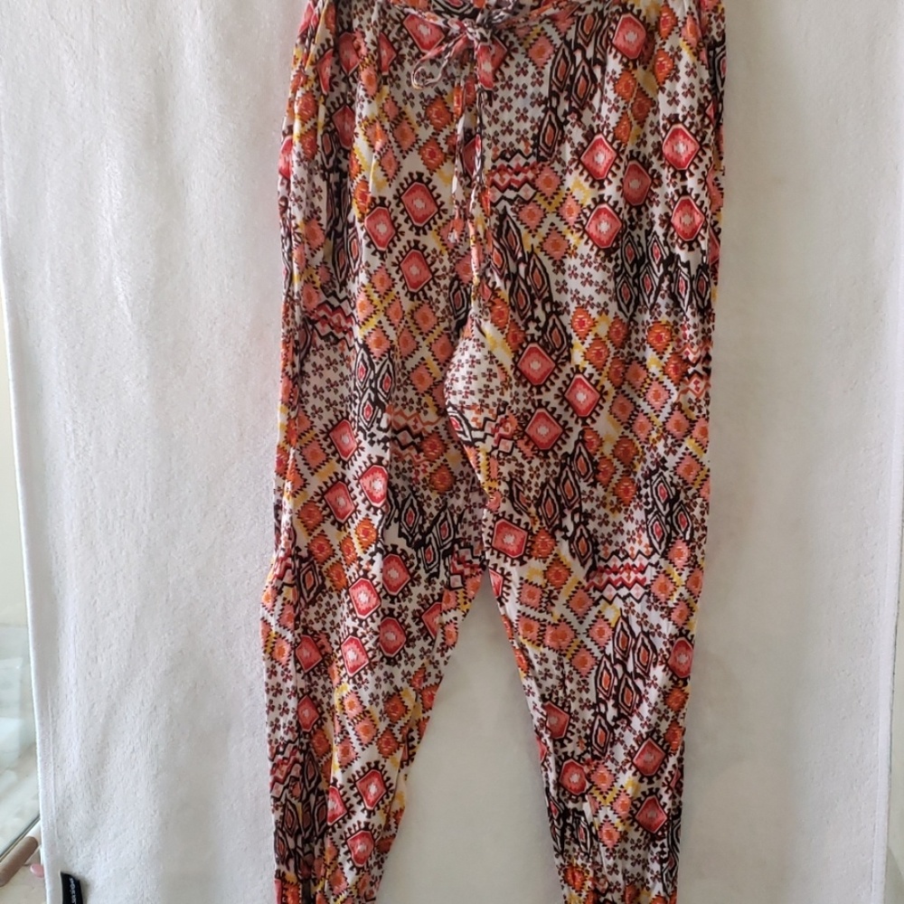 Soft casual pants - with elastic waist & tie